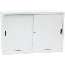Manutan - Armario con puerta corredera en gris 1000 x 650 x 1500 (altura x profundidad x anchura)