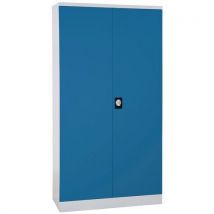 Manutan - Armario para montaje pt bat dim. 1950 x 423 x 1000 gris/azul + 4 baldas