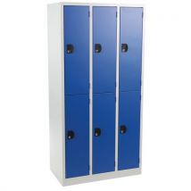 Manutan - Taquilla 6 puertas gris/azul 180x885x50