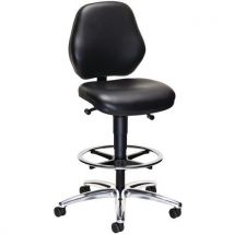 Bimos - Silla alta móvil piel sintética ruedas reposapiés