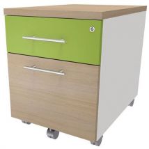 Simmob - Cajonera móvil ineo roble 2t frontal anís