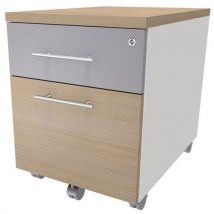 Simmob - Cajonera móvil ineo roble 2t frontal alu.