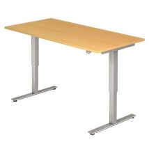 Mesa recta eléctrica 160 x 80 cm haya - Manutan