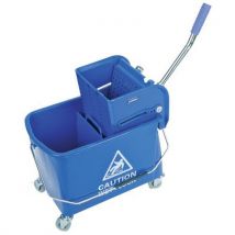 Carrito Limpieza Profesional - Plástico Reciclado - Cubo Doble con Escurridor 20L Azul - Probbax