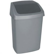 Probbax - Cubo de basura sanitario con tapa basculante 15 l gris