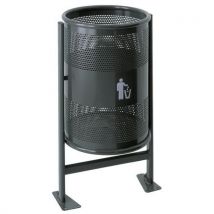Vepabins - Papelera exterior grafito de 60 l con soporte