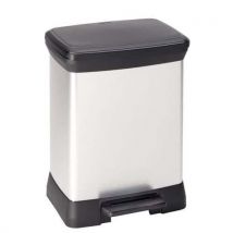 Curver - Cubo de basura con pedal decobin 30 l plata/negro