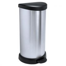 Curver - Cubo de basura con pedal decobin 40 l plata/negro