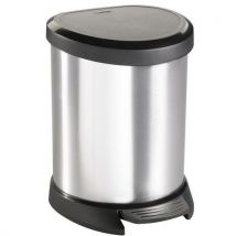 Curver - Cubo de basura con pedal decobin 5 l plata/negro