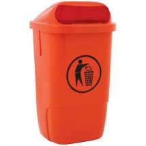 Vepabins - Papelera de plástico para exteriores - altura 74 cm - naranja