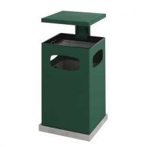 Vepabins - Cubo de basura con cenicero con tapa desmontable 80 l verde