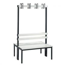 CP - Banco de pvc con colgad. De dos caras con respaldo l 1000