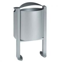 Rossignol Pro - Papelera y cenicero arkea 40l - 3l gris metal