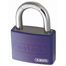 Abus - Candado con llave de aluminio con funda viole er cémenté