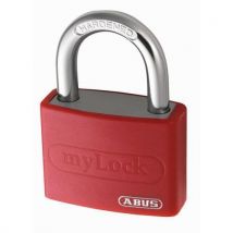 Abus - Candado con llave de aluminio con funda roja r cémenté