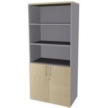 Simmob - Biblioteca de 2 puertas bajas aluminio arce