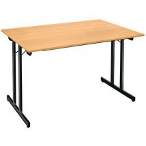 Mesa plegable multiuso 160x80 cm haya/negro - Manutan