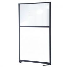 Ligne M - Pantalla semicristal mela/blan perfil gris a150xl80 cm