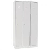Manutan Expert - Vestuario industria limpia 3 compartimentos/base en gris + cerradura con llave