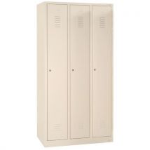 Manutan Expert - Vestuario industria limpia 3 compartimentos/base en beige + cerradura con llave