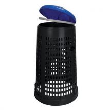 Vepabins - Cubo de basura redondo de plástico perforado ruff 110l negro azul