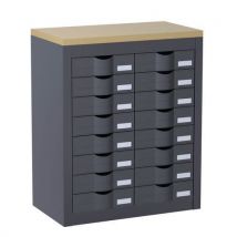 Paperflow - Mueble con cajones 2 columnas 16 cajones antracita