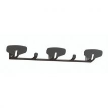 Manade - Perchero mural 3 colgadores 453x60x54 mm negro