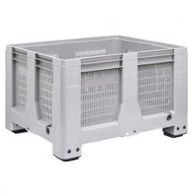 Schoeller Allibert - Caja palé calada con patas 1200x1000x760 mm gris
