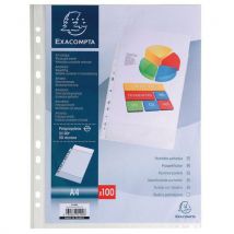 Exacompta - Fundas perforadas pp 21x297 cm cristal (100 unidades)