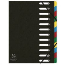 Exacompta - Clasificador de 12 comp harmonika 245x32 cm negro