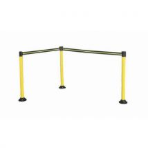 Novap - Poste con correa base fija con tubo amarillo correa negra/amarilla