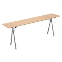 Mesa de formación Rectangular 120x40 cm Haya/Gris Melamina PVC Metal 75cm Alto