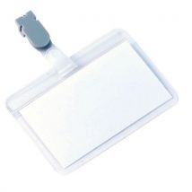 Durable - Portatarjetas con clip autoplastificable horizontal de 9 x 6 cm