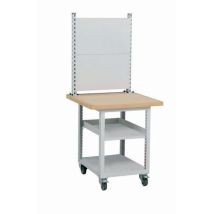 Puesto Control Calidad Móvil - Azul Gris - 75x75x170cm - Carga 300kg - Lean Management - Kind