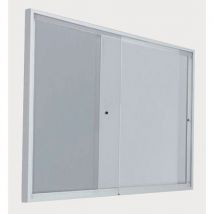 AME - vitrina con puertas correderas- fondo metal gris - 6 hojas