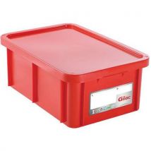 Gilac - Caja apilable haccp 35l rojo 595x395x215 tap ouvercle - pp -