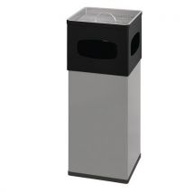 Vepabins - Cenicero papelera aluminio 50 l aluminio negro
