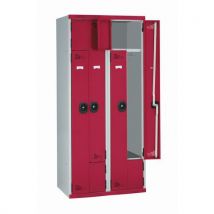 Acial - Taquilla mono pl 4ptas 1800x400x500 llave gris cl./rojo