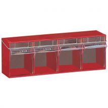 Mobil Plastic - Bloque madia con 4 cajon color rojo