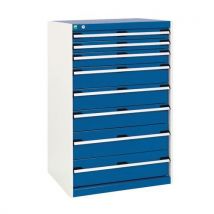 Bott - Armario de taller con cajones col:gris col:azul