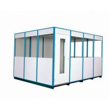 Despacho melamina paletizable 2*2 azul puerta battante - Manutan