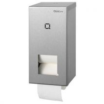 Soporte para rollos de papel higiénico Qbic - Gris Inox - 30cm Alto x 15cm Ancho - Capacidad 2 rollos