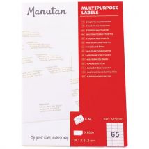 Manutan - 6500 etiq manutan 381x212 mm 381x212 mm blanco