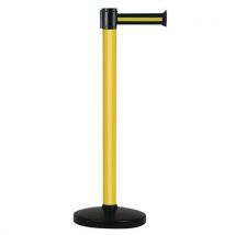 Novap - Poste amarillo con correa de rayas negras/amarillas