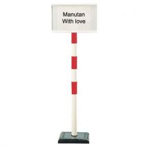 Novap - Poste pvc blanco/rojo sobre base con panel