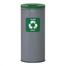 Alda - Papelera metálica - reciclaje 45 l verde - alda prestige