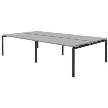 Quadrifoglio - Escritorio recto 4 plazas - gris claro - open bench - 160 cm
