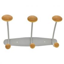 Perchero metálico y de madera l31 cm gris - Manutan