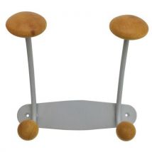 Perchero metálico y de madera l21 cm gris - Manutan