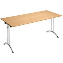 Mesa plegable - chromeline 2 - haya/cromado - longitud 160 cm - Manutan